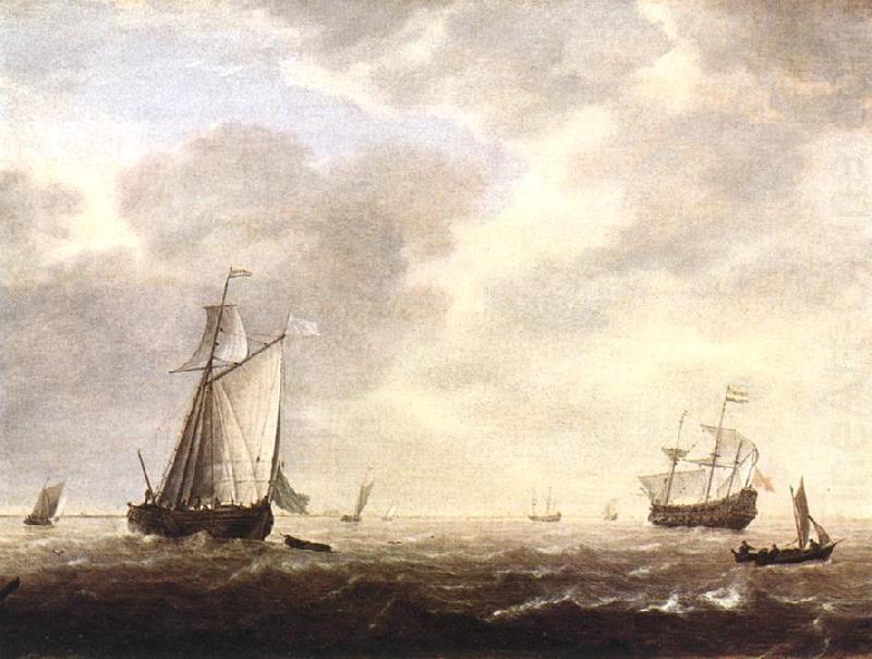 A Dutch Man-of-war and Various Vessels in a Breeze r, VLIEGER, Simon de